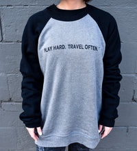 "Play Hard. Travel Often." Cloud 9 Graphic Sweatshirt