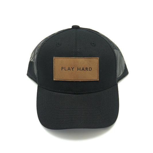 Play Hard Leather Patch Trucker