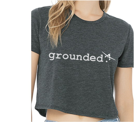 grounded. - Crop - Dark Grey Heather